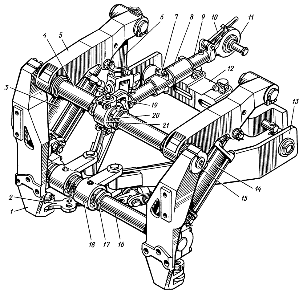 Рис. 110. Задний механизм навески Рис. 110. Задний механизм навески Т-130М