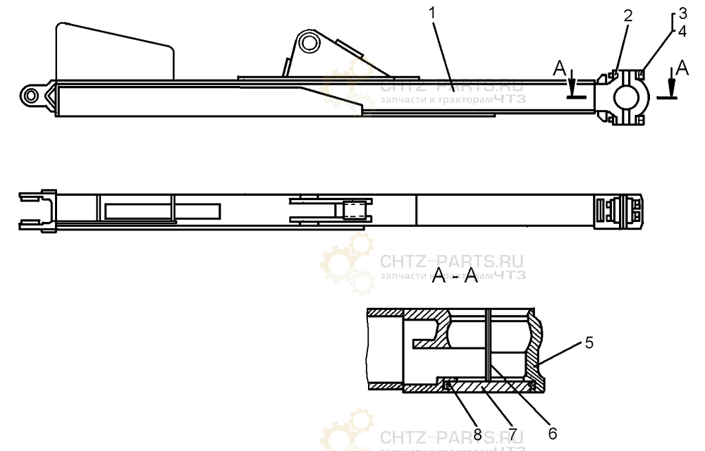 Брус левый Б1 ДЭТ-250М2Б Брус левый Б1 ДЭТ-250М2Б
