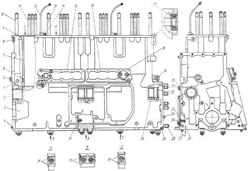 Блок с гильзами в сборе